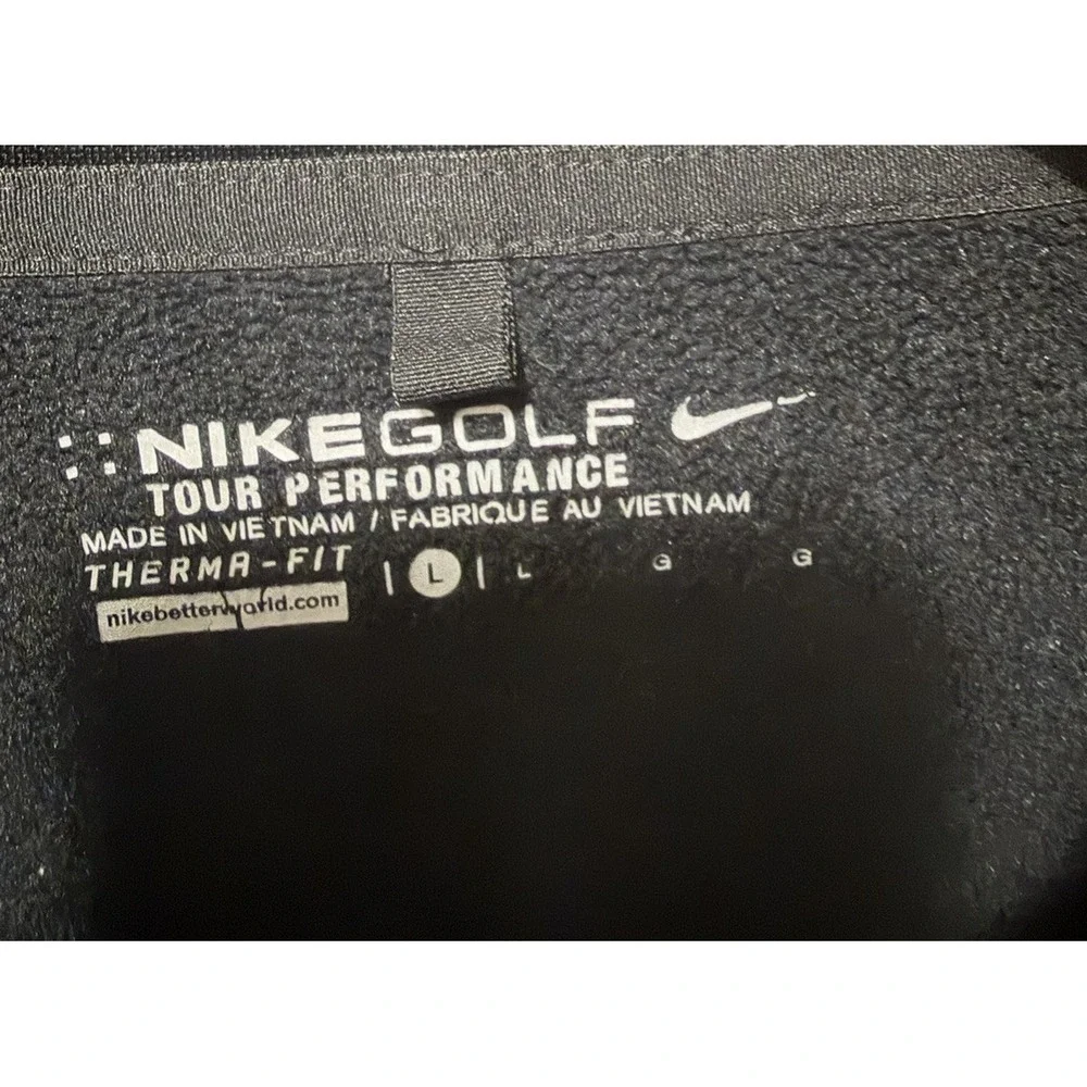 Nike Golf Therma Fit 1/4 Zip Pullover Black White Mens Large